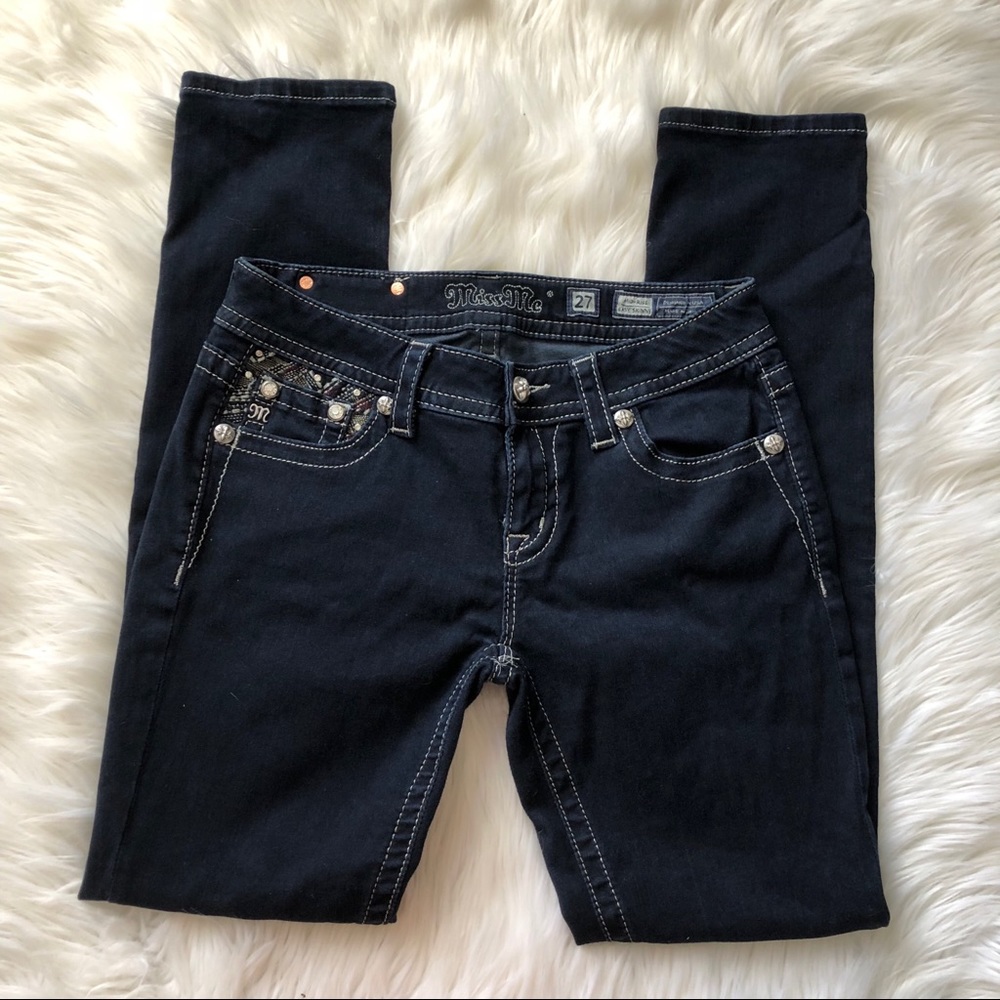 Miss Me Mid-Rise Easy Skinny Rhinestone Jeans 27